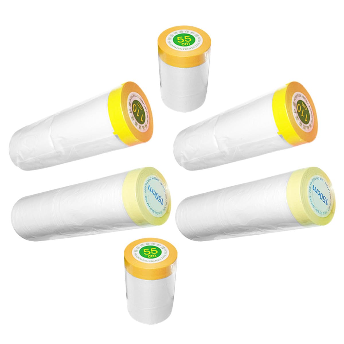 LIFKOME Schutzfolie für Autolackierung und Möbel Abdeckpapier aus Strukturiertem Papier mit Schwacher Klebkraft 6 Rollen Leichte Abdeckfolie zum Streichen und Renovieren