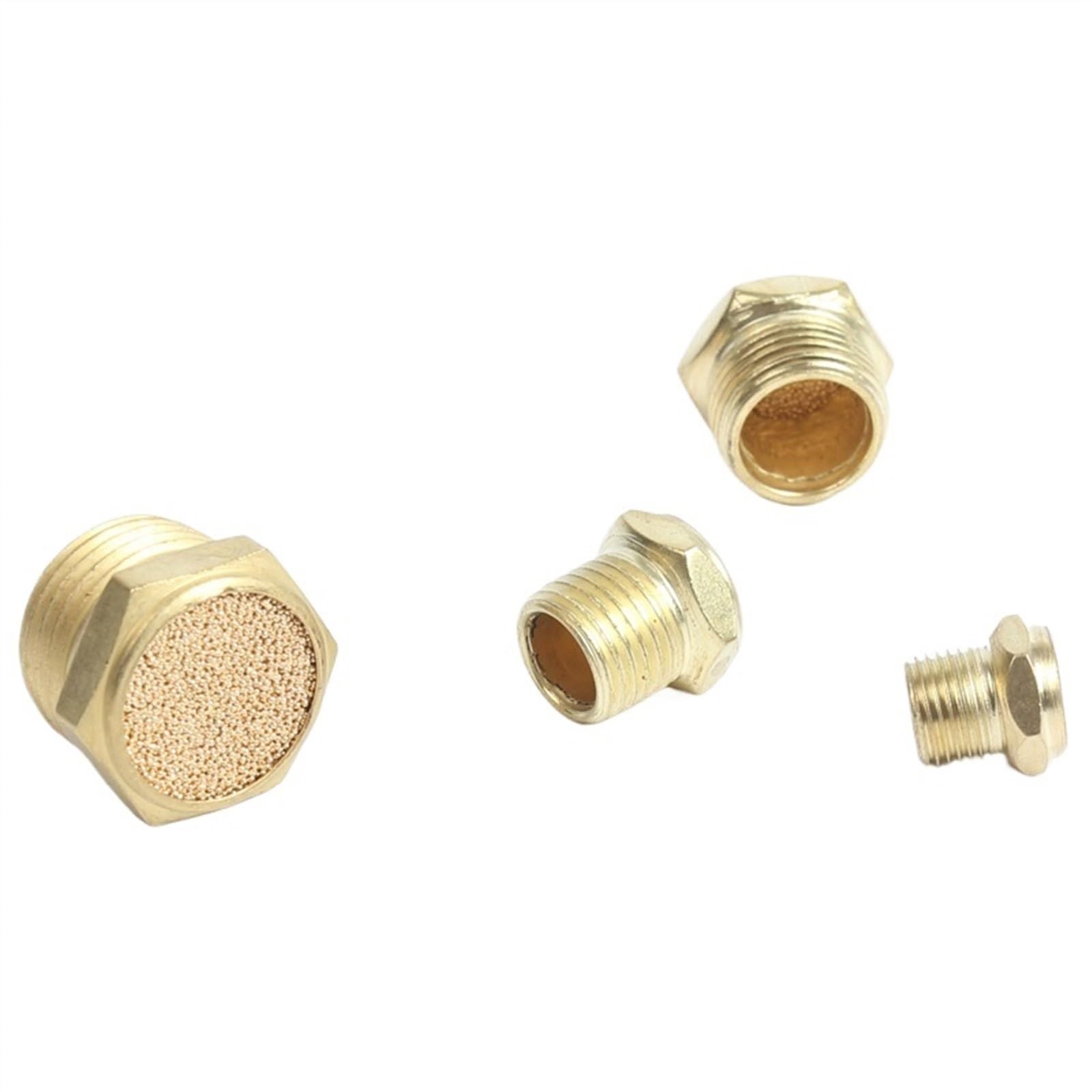 Silencieux pneumatique en laiton, 10 pièces/lot, 1/8 "PT 1/4" PT 3/8 "PT 1/2" PT, filtre anti-bruit, connecteur de silencieux d'échappement (Size : SLM-02)