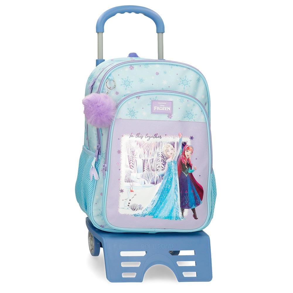 Disney Joumma Frozen in This Together Double Compartment School Backpack with Purple Trolley 30x40x13 cm Polyester 15.6L