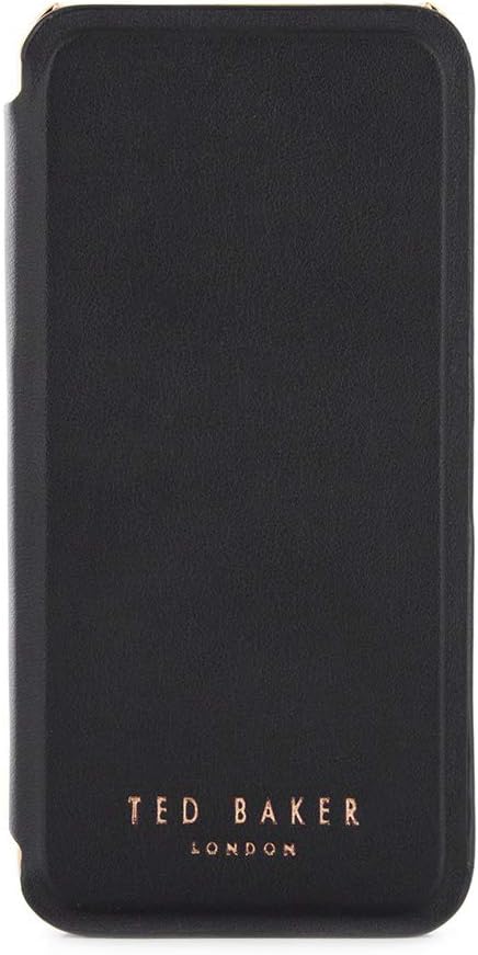 Ted Baker Folio Style Case for Apple iPhone 5S / 5 in Rose Gold with Built in Mirror for Women - SHAEN - Black/Rose Gold