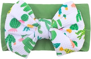 Bandanas de cabelo com laço para meninas turbante com nó para meninas nylon floral estampado faixas de cabelo elásticas laços de cabelo turbante faixas de cabelo boho acessórios de cabelo para recém-nascidos bebês e bebês verdes