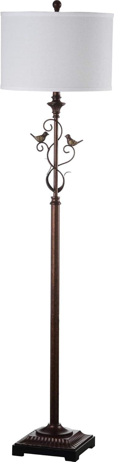 SAFAVIEH Lighting Collection Birdsong Traditional Rustic Farmhouse Oil-Rubbed Bronze 61-inch Living Room Bedroom Home Office Standing Floor Lamp (LED Bulb Included)
