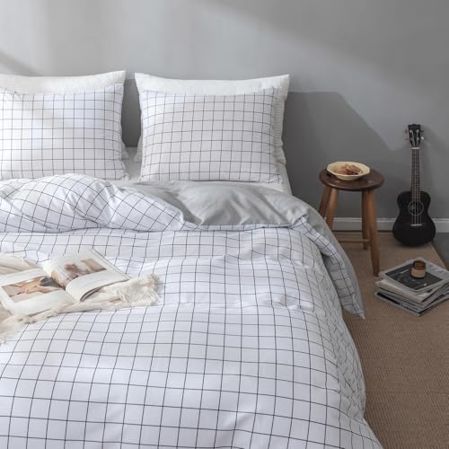 VClife Queen Duvet Cover 100% Cotton Bedding Comforter Cover Sets (Includes 1 Duvet Cover and 2...