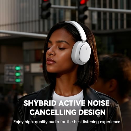 Image of Bluetooth Headphones, Noise Cancelling Headphones Wireless Over Ear -White