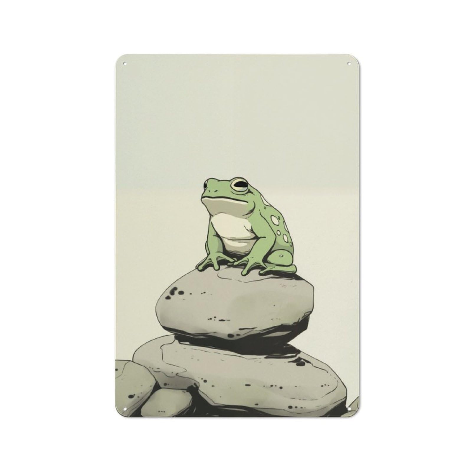 Junmoney Glum Frog Japanese Art Retro Metal Plaque 30X20cm For Garage Or Workshop, Housewarming Wall Decor For People Furnishing Garage And Workshop