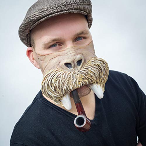 Maskworld Demi-masque en latex – Masque animal morse – Idéal pour Halloween, carnaval et fête à thème