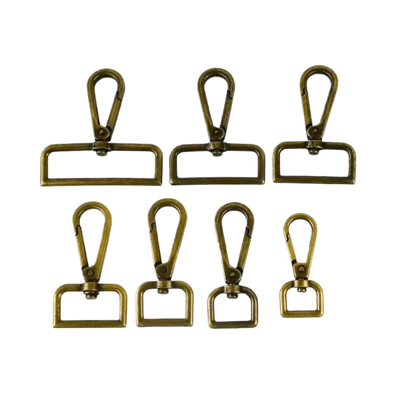 PVUVTNAHW 100Pcs 16/20/26/32/38mm Metal Buckles Bag Strap Lobster Swivel Carabiner Snap Hook Collar KeyChain(F2-10-Bronze,32mm)