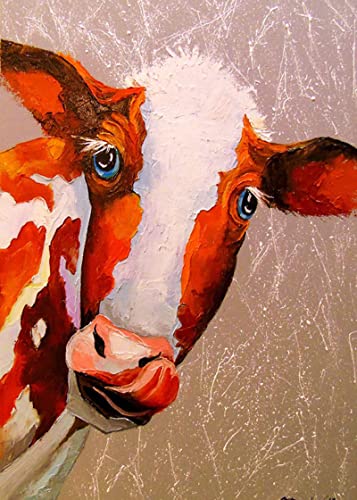 Peinture vache colorée tableau abstrait grand format décor salon - 4