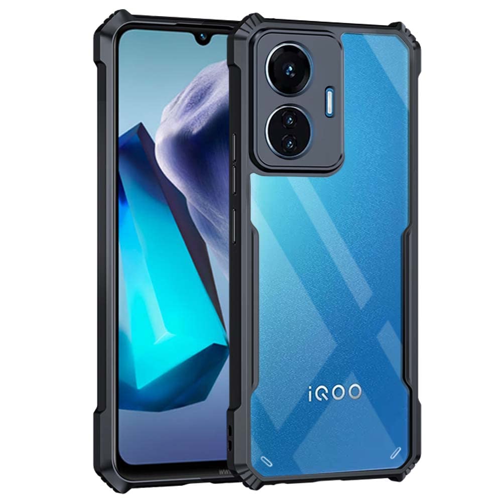 WOW IMAGINE Shock Proof Clear Back Case Mobile Cover for iQOO Z6 Lite 5G (Hard | Hybrid PC + TPU | Full Armour Device & Camera Protection | Black) (B0BN68KVT2) Amazon Price History, Amazon Price Tracker