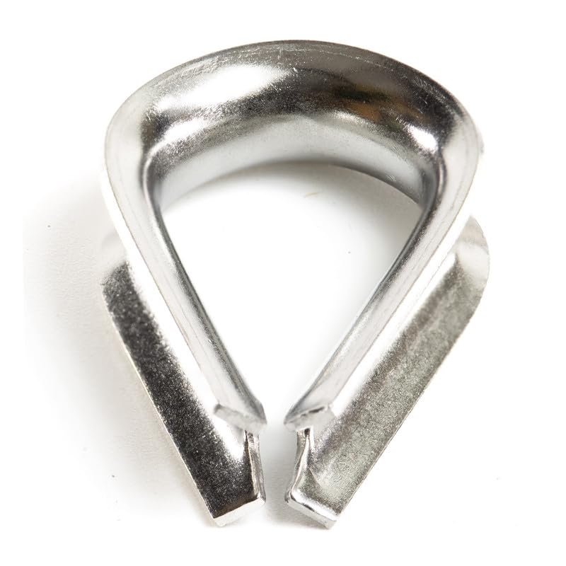 Cave Acciaio Inox 8mm Diametro 50m Lunghezza - Set di Cavo Acciaio Inox con 4 Morsetti e 2 Redance – Cavi Acciaio Inox – Kit Fune Acciaio Inossidabile - Fune in Acciaio per Esterni