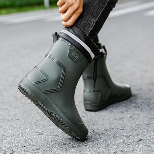 Men Mid-Calf Boots Waterproof Rain Boots Outdoor Garden Shoes 5