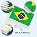 Anley Brazil Mini Flag 12 Pack - Hand Held Small Miniature Brazilian Flags on Stick - Fade Resistant & Vivid Colors - 5x8 Inch with Solid Pole & Spear Top
