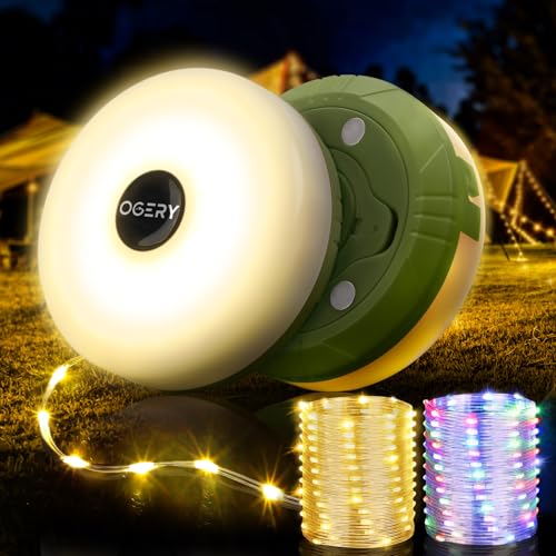 OGERY 2-Pack Camping String Lights, 32.8FT Rechargeable Christmas String Lights Outdoor/Indoor...