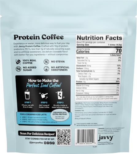 Image of Javvy Protein Coffee for Cold Brew & Iced Coffee, French Vanilla Bean, 2 Pack