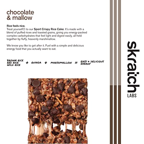 Skratch Labs Crispy Rice Cake | Chocolate | (8-Pack) Marshmallow Treat With Crunchy Rice Blend & Quinoa For Endurance Activities, Backpacking, And Hiking Snacks | Gluten Free, Dairy Free #TOP3