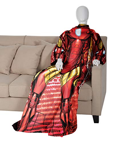 Marvel 1Mar024000002Ret 'S Iron Man, "Being Iron Man" Adult Comfy Throw Blanket, 48" X 71", Multi Color #TOP4