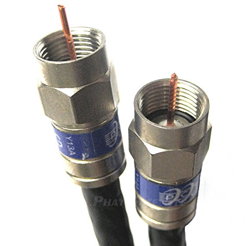 100ft Black TRI-Shield Weather Seal Indoor Outdoor RG-6 Coaxial Cable Brass Connector 75