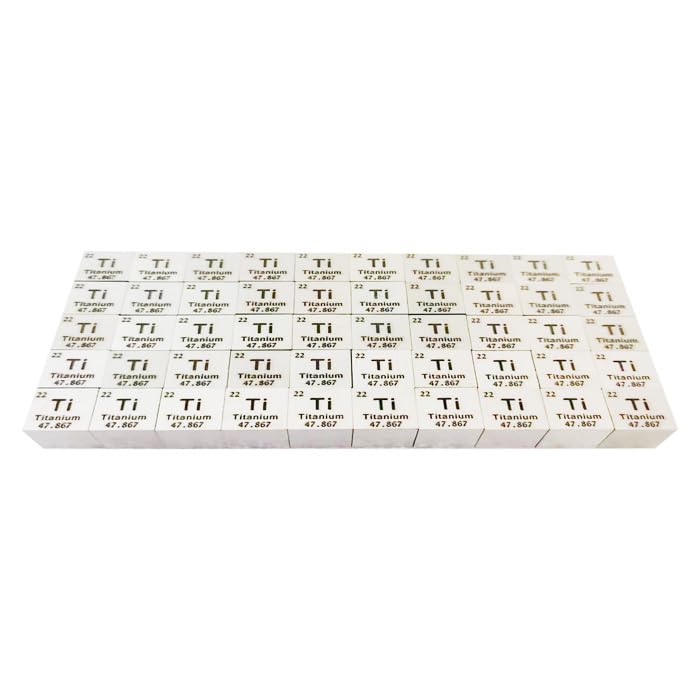 Image of Generic 99.6% High-Purity Titanium Cube, 10mm, 25.4mm, 38.1mm, Lightweight Metal Cube for Sample, Element Collection, Processing, Teaching, Industrial Use
