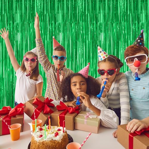 2 Pack Tinsel Backdrop, 3.28 FT x 7.05 FT Green Party Decorations, Metallic Football Backdrop Curtains Tinsel Curtains Streamer Backdrop, Party Supplies Wall Decor for Football Party Birthday - Image 7