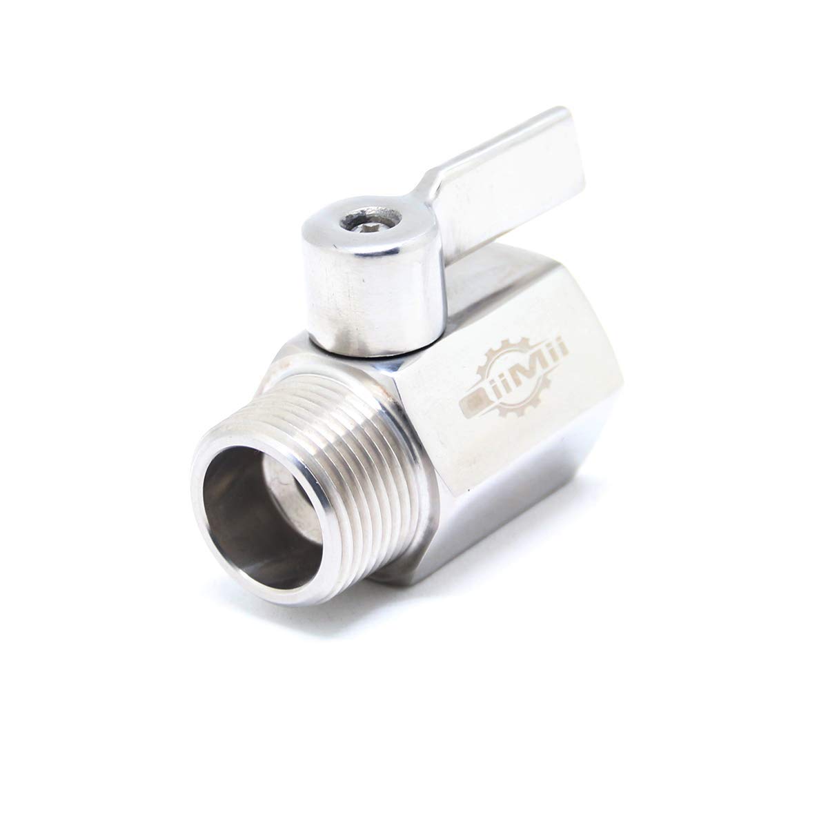 Mini válvula de bola de acero inoxidable 304 de 3/4 pulgadas NPT hembra x rosca macho SS304, 2 unidades