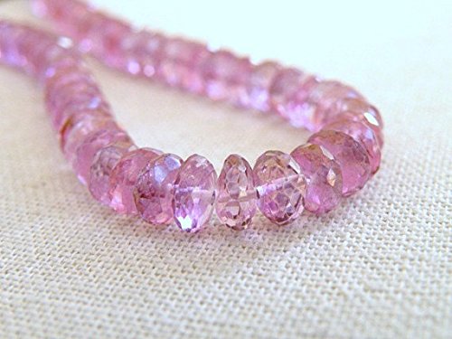 pink topaz gemstone rondelle mystic faceted 7mm 16 beads
