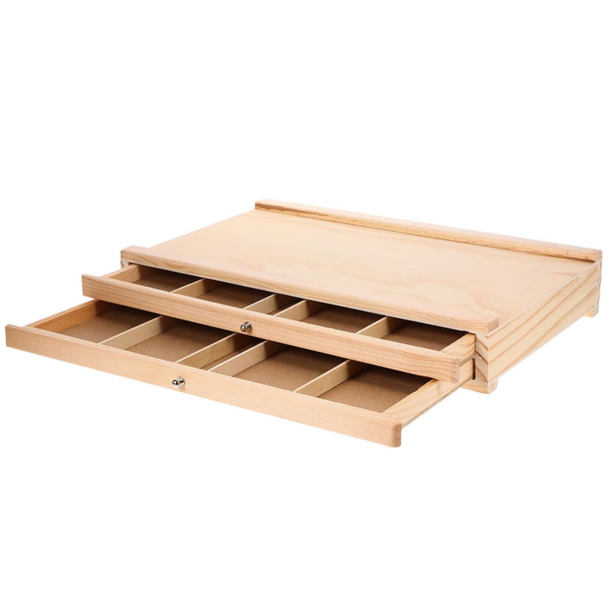 Holz Aufbewahrungsbox für Marker und Malutensilien Zweistöckige Künstler Holzbox zur Effizienten Organisation von Zeichen Malsachen Eleganter Holz Organizer für Atelier und