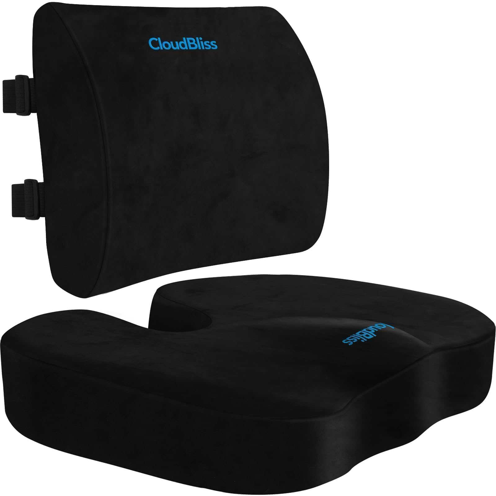 CloudBliss Cuscino per sedia, cuscino per sedia da ufficio, cuscino per sedile auto, cuscino di supporto lombare per sedia da ufficio, cuscino in memory foam per coccige e sollievo dal dolore alla