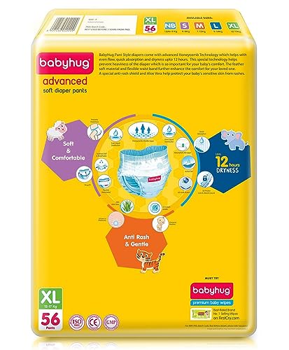 Image of Babyhug Advanced Pant Style Infant Diaper -Extra Large Xl 56 Pcs