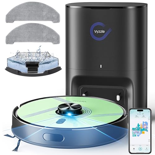 Image of Vyzzle Robot Vacuum and Mop,8000pa Self Emptying Robot Vacuum with Lidar Navigation & Smart Mapping,Robotic Vacuum Cleaner for Pet Hair,Carpet & Hard Floors, 180min Runtime,App /Alexa Control,E20,Green