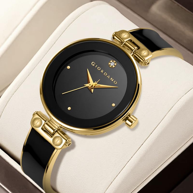 Image of Giordano Designer Analog Watch for Women - Glossy Round Dial & Bracelet Style Stainless Steel Strap