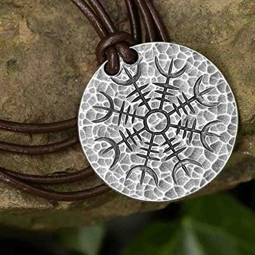 Silver Helm of Awe Coin Necklace - .999 Fine Silver - Aegishjalmur - Warrior's Stave Viking Coinage2