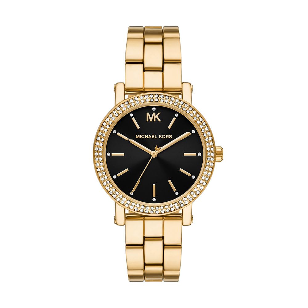 Michael Kors Corey Watch for Women, Quartz Three Hand Movement with Stainless Steel or Leather Strap