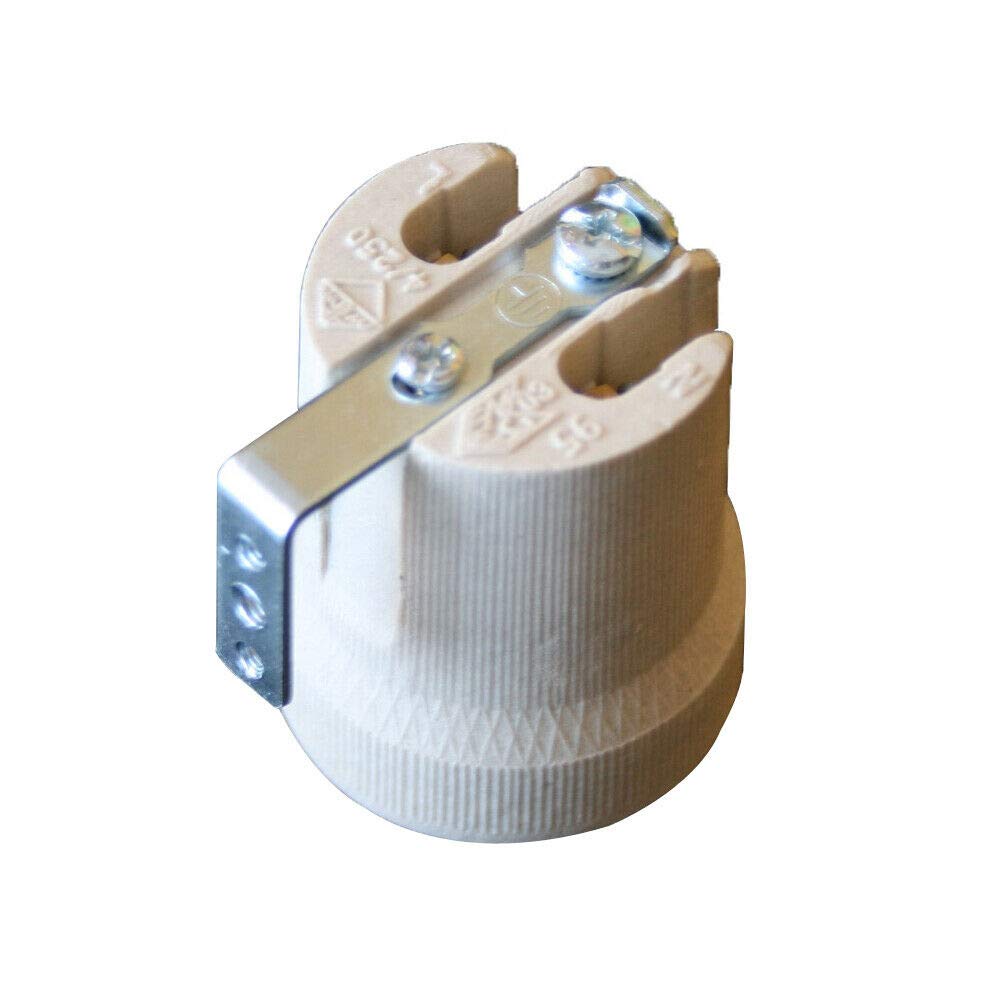 LEDSone Ceramic Porcelain E27 Light Socket,E27 Edison Screw Heat Vintage Lamp Light Bulb Holder - 1PCs