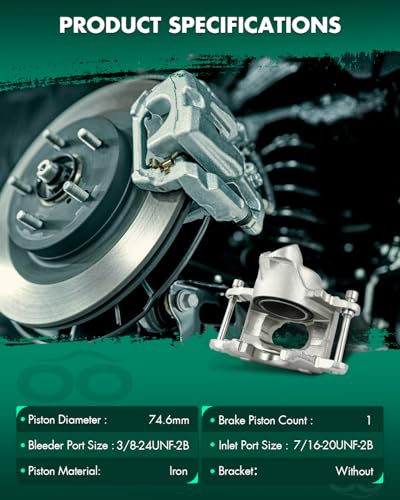 Image of SCITOO 184060 184059 Front Left & Right Disc Brake Calipers Fit For Buick For Apollo 1975,For Pontiac For Firebird 1970-1976,For Pontiac For GTO 1973,For Pontiac For LeMans 1974-1976, Single Piston