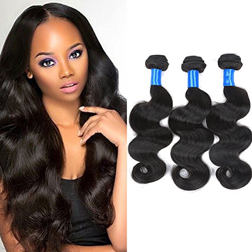 Superlove Brazilian Body Wave 3 Bundles 100% Human Hair Bundles 7A Unprocessed Brazilian Virgin Hair Natural Color Hair Extension(14 16 18)