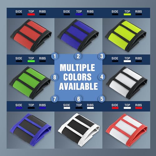 sawrain Dirt Bike Seat Cover Universal - Ribbed Gripper Pit Bike Seat Cover for Motorcycle Enduor Motocross White-Black