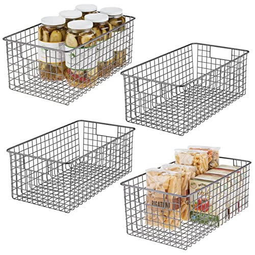 Buy 1 get 1 ๐ฅ mDesign Farmhouse Decor Metal Wire Food Organizer Storage Bin Basket with Handles for Kitchen Cabinets, Pantry, Bathroom, Laundry Room, Closets, Garage - 4 Pack - Graphite Gray Buy 1 get 1 ๐ฅ mDesign Farmhouse Decor Metal Wire Food Organizer Storage Bin Basket with Handles for Kitchen Cabinets, Pantry, Bathroom, Laundry Room, Closets, Garage - 4 Pack - Graphite Gray