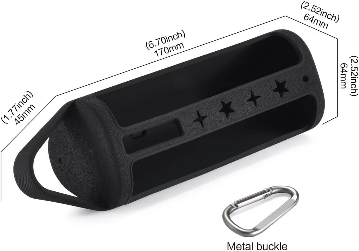 Silicone Cover Case for Sonos Roam 2/Roam Portable Bluetooth Speaker,for Sonos Roam/Roam 2 Travel Protective Skin Shell Carrying Bag Accessories(Black Case) - Image 3