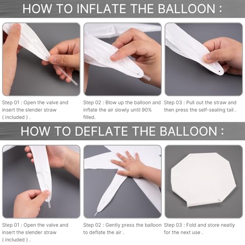 Image of PartyWoo White Star Balloons 110pcs Different Sizes 18 12 10 5 Inch Pack 22 Inch White Spike Star Explosion Foil Mylar Balloon Arch Kit for Birthday Engagement Party Decorations White-Y13