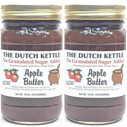 The Dutch Kettle Amish Homemade Style SUGAR FREE Apple Butter 2-18 Ounce Non-GMO All Natural image 3