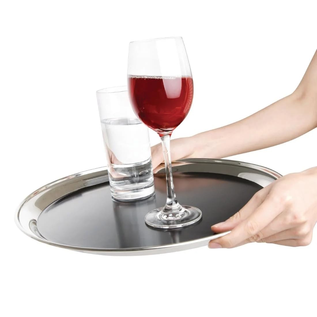 Vassoio antiscivolo, 17 x 305 mm vassoio in acciaio INOX