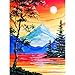 KookuLEE Kit de broderie diamant 5D pour décoration murale Motif rivière glacier et soleil 40,6 x 30,5 cm
