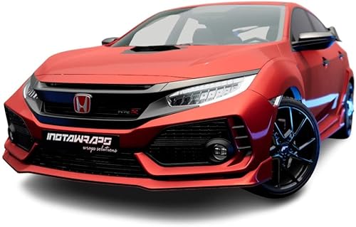 Rollo de Envoltura de Coche 3M 2080 Rojo Satinado Ardiente  S363  (Muestra 3in x 5in)  Envoltura de Vinilo Automotriz para Coches - Envoltura