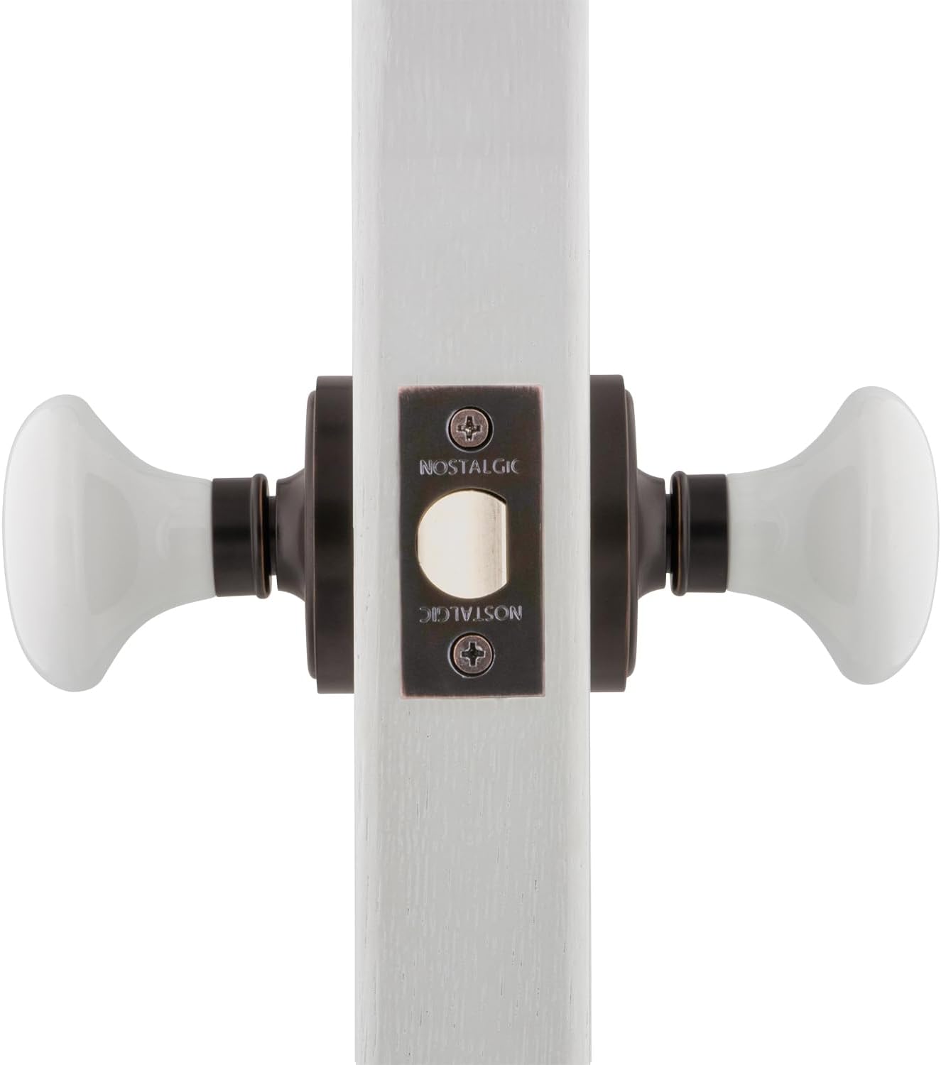 Nostalgic Warehouse Classic Rosette White Porcelain Round Door Knob