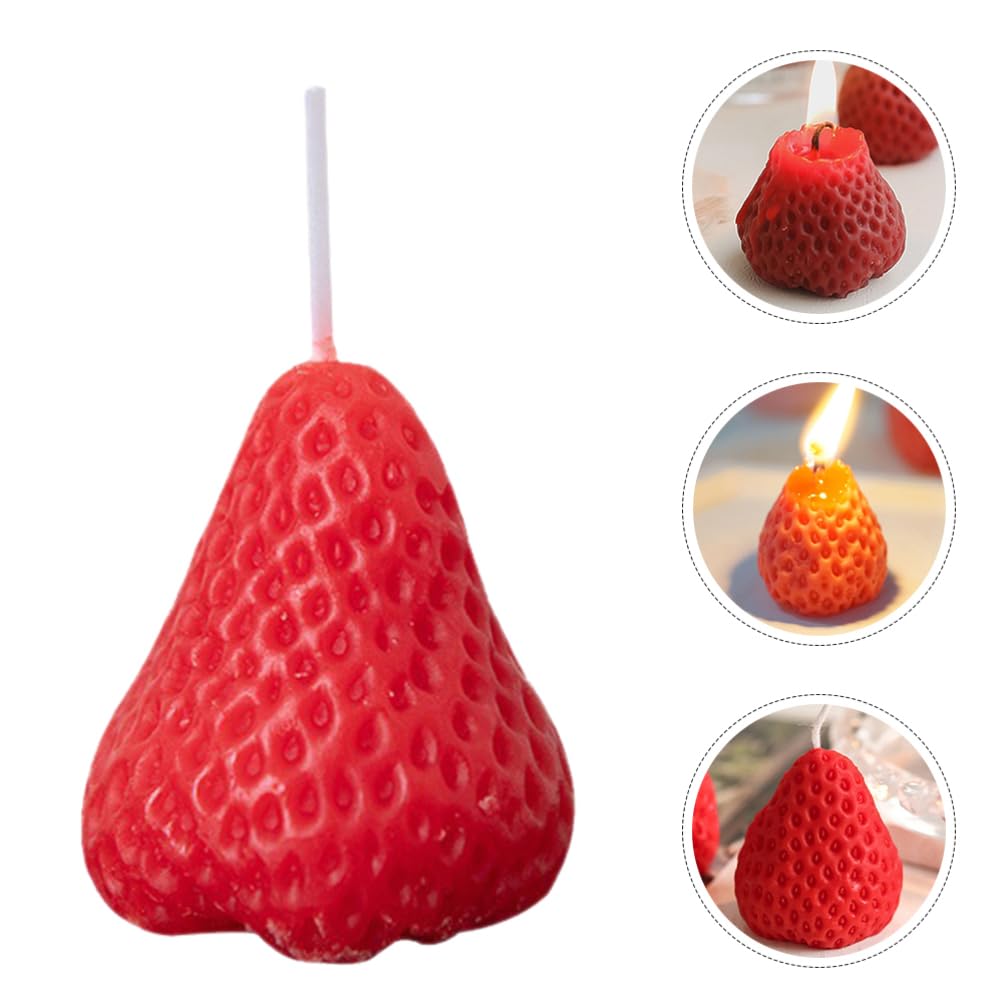 9 Velas Con A Fresa: Velas Decorativas Con Forma De Fruta Para De Boda Fiestas De Cumpleaños Y Aromaterapia Casera (Rojas 4 5 X 4 Cm)