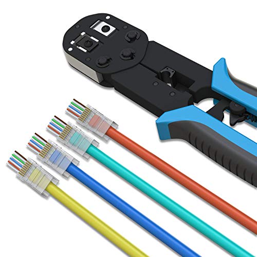 LINKUP - Cat6 RJ45 Easy Pass Thru Connector | Ethernet LAN Internet Jack Adapter | UTP Gigabit Network Round Cable Plug | Low Next RL | High Performance | 55 Pack