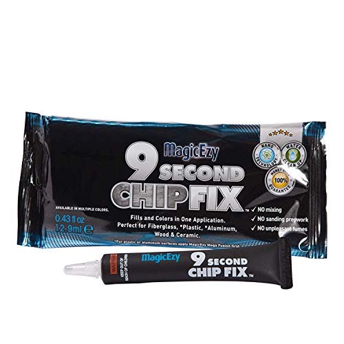 MagicEzy 9 Second Chip Fix (Burgundy) – One part Gelcoat Repair Kit Fixes & Colors Chips, Scrapes & Drill Holes Fast - Structural Grade Adhesion Guaranteed