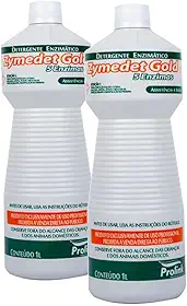 Kit 2 Detergente Enzimático Zymedet Gold, 5 Enzimas, 2L, para Limpeza de Instrumentais Médicos, Odontológicos e Veterinários