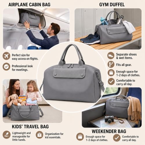 Image of CAVALO - Be Unique Water-Resistant Oxford Duffle Bag for Men and Women, Travel Weekender Cabin Bag, Lightweight Gym Sports Bag with Adjustable Shoulder Strap, 44 x 23 x 22 cm