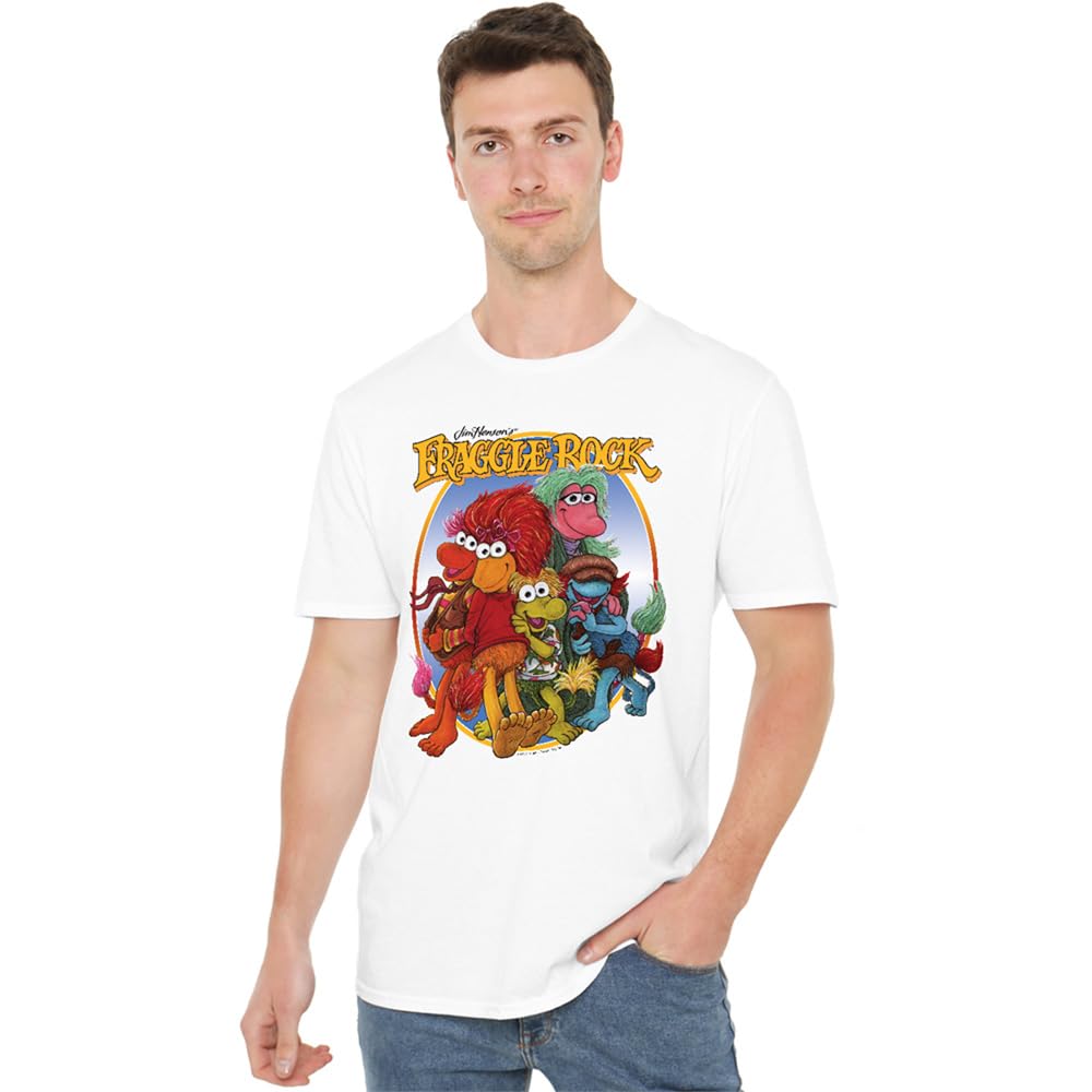 Fraggle Rock Group Hug Unisex T Shirt, White, X-Large